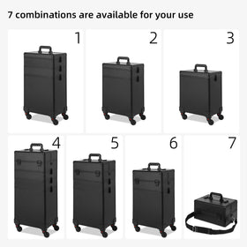 Somduy rolling makeup case detachable compartments customize storage