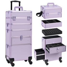 Somduy rolling makeup case with bottom drawer design for organized travel