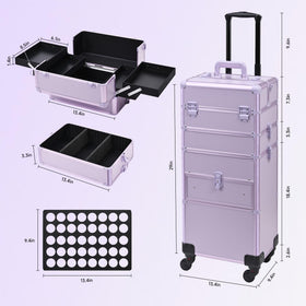 Somduy rolling makeup case nail polish tray keeps bottles secure