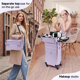 Somduy rolling makeup case detachable wheels for flexible transport