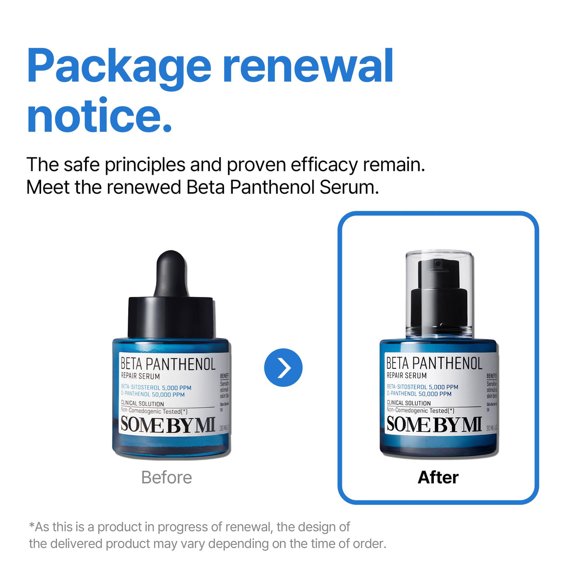 Bottle cap and dropper of SOME BY MI Beta-Panthenol Serum ready for use