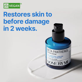 SOME BY MI Beta-Panthenol Serum drop on hand indicating lightweight hydration