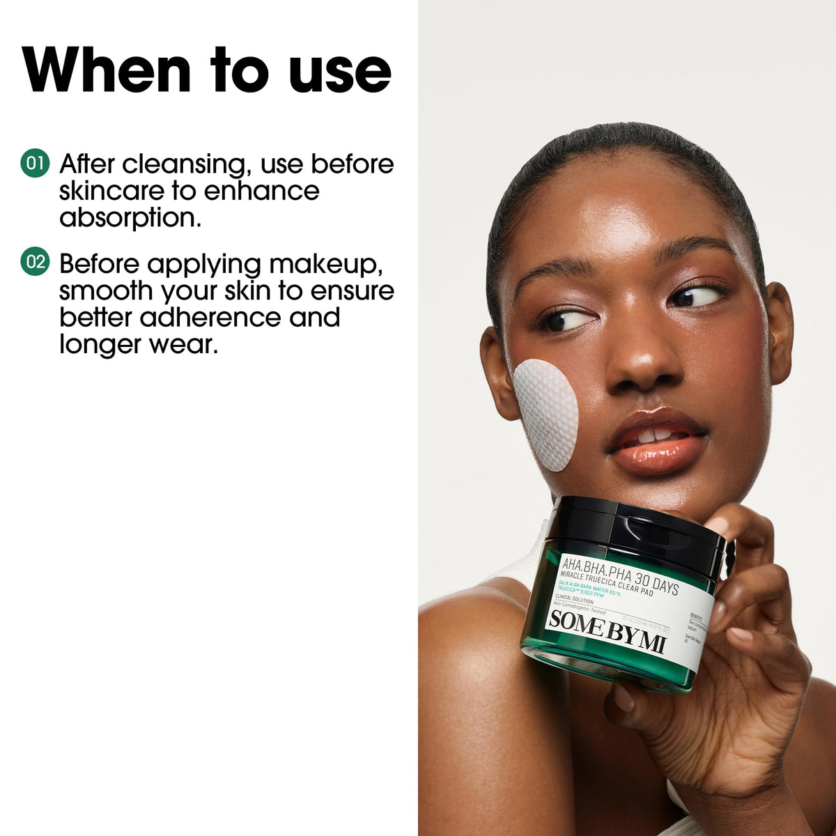 SOME BY MI Packaging and bottle close-up for shelf-ready skincare