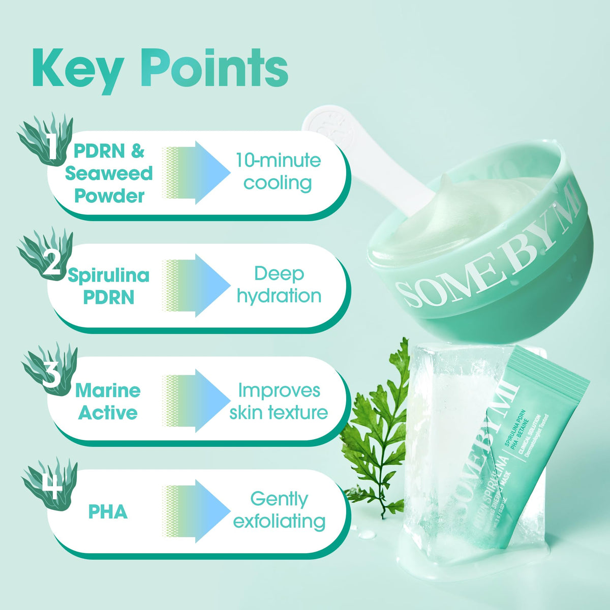 SOME BY MI PDRN Spirulina Sherbet Mask vegan PDRN Spirulina for gentle skin care.