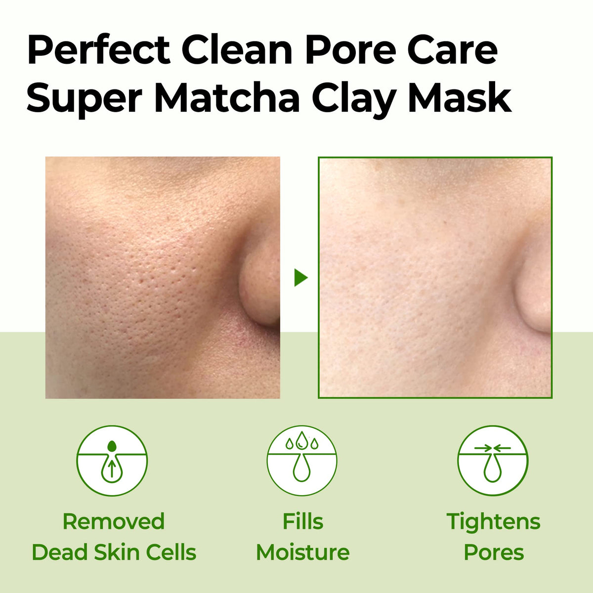 Texture detail of SOME BY MI Super Matcha Pore Clean Clay Mask with natural ingredients