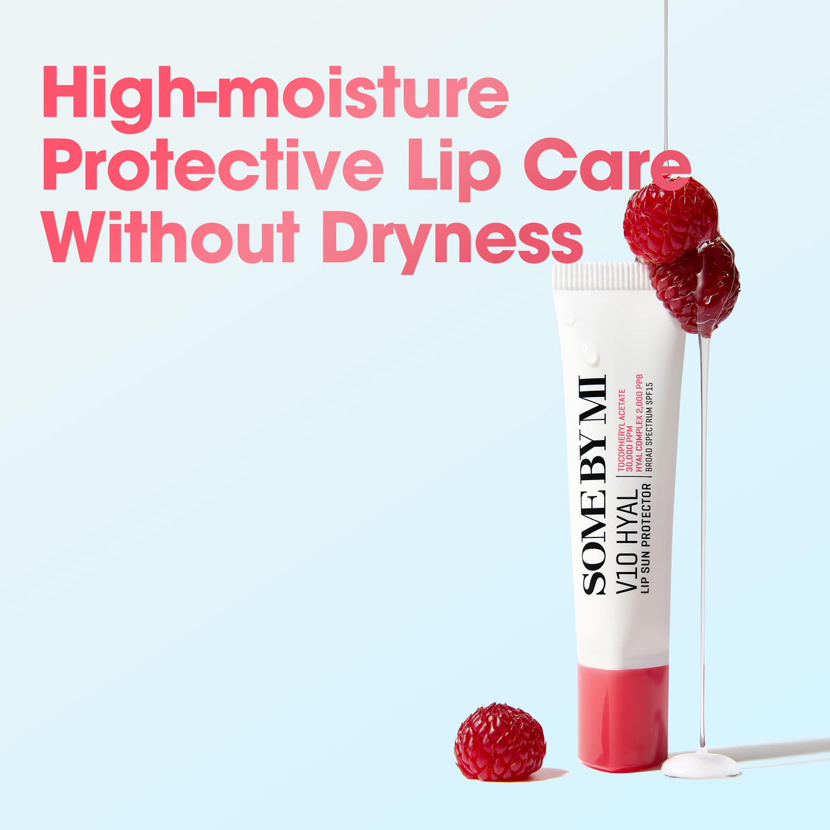 SOME BY MI V10 Hyal Lip Sun Protector Berry clear tint on lips