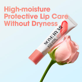 SOME BY MI V10 Hyal Lip Sun Protector Rosy hyaluronic acid moisture on lips.