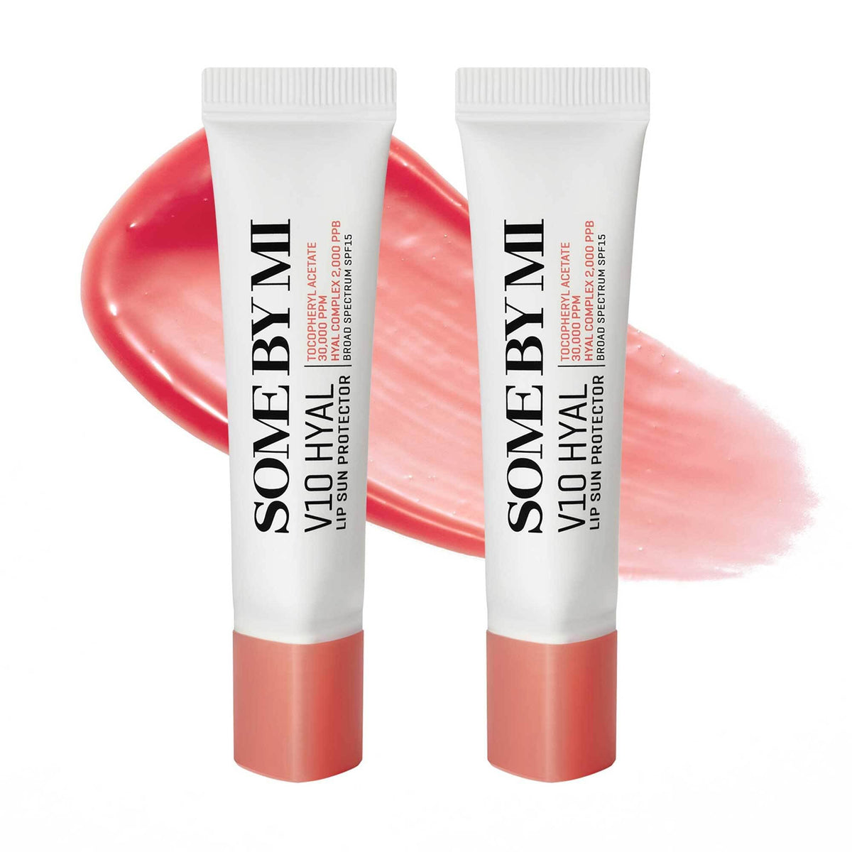 SOME BY MI V10 Hyal Lip Sun Protector Rosy pack of two with hydrating moisture.