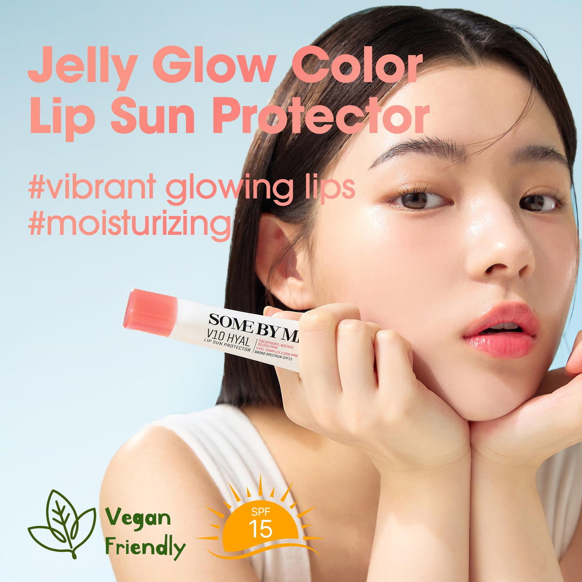 SOME BY MI V10 Hyal Lip Sun Protector Rosy pink tinted gloss finish.