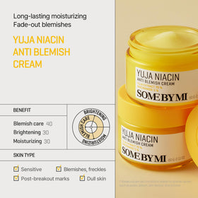 Some By Mi Yuja Niacin Anti Blemish Cream texture swirl and cream consistency