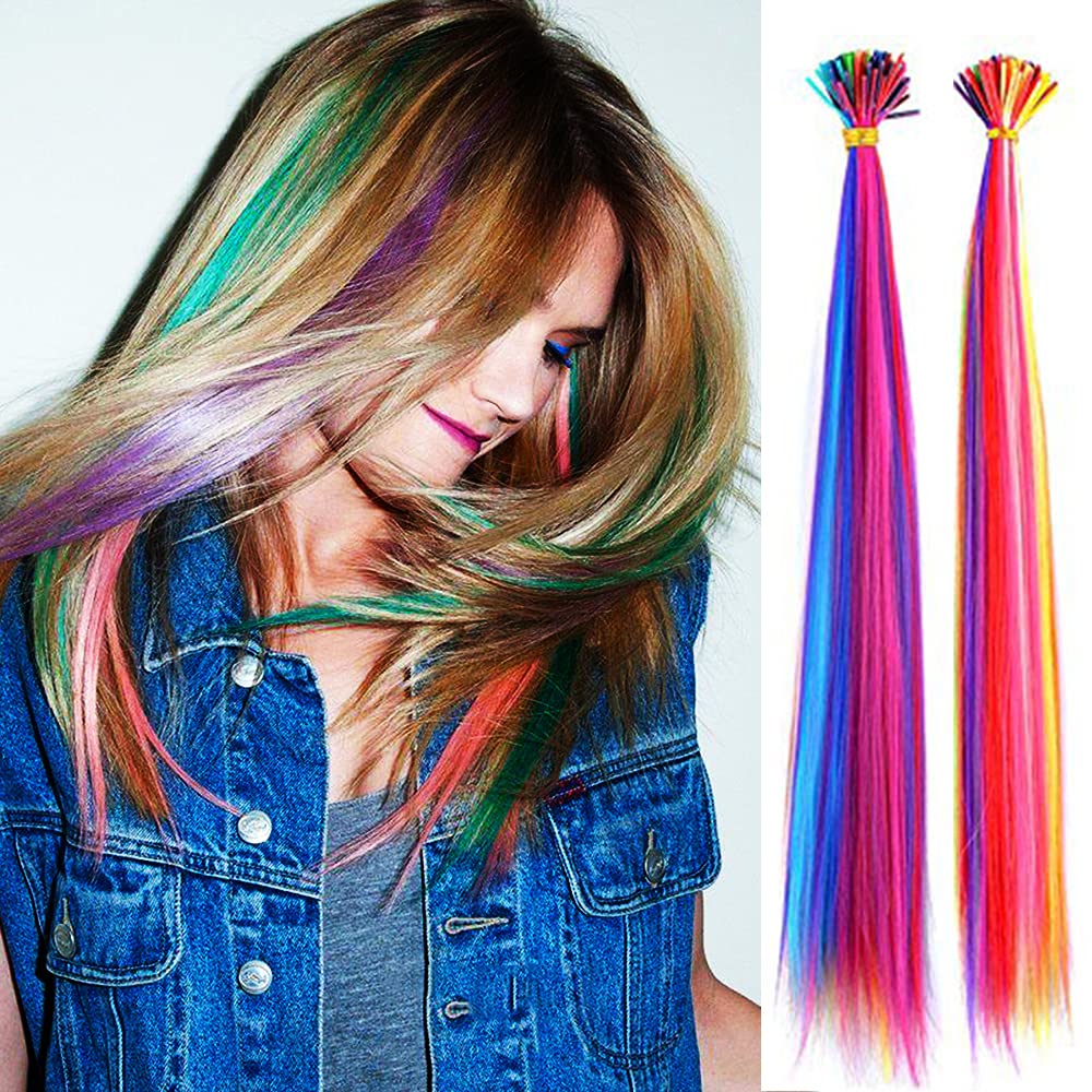 Somo Bella 100-strands rainbow extensions for easy at-home styling