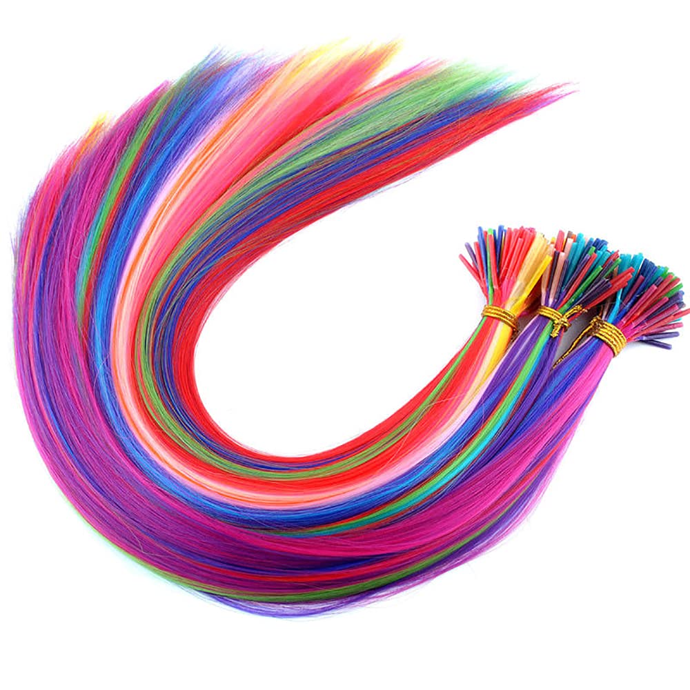 Somo Bella i-tip fusion extensions in rainbow hues for quick secure application