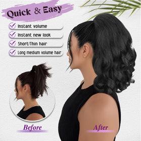 SOMOREATY yaki straight base with curly ends for versatile styling.