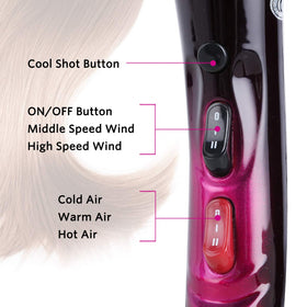 Diffuser attachment on SOMOYA dryer for versatile styling.