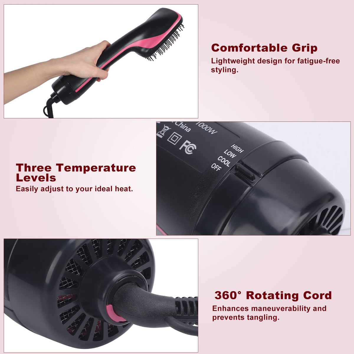 Sonew detangles while drying for tangle-free styling sessions.