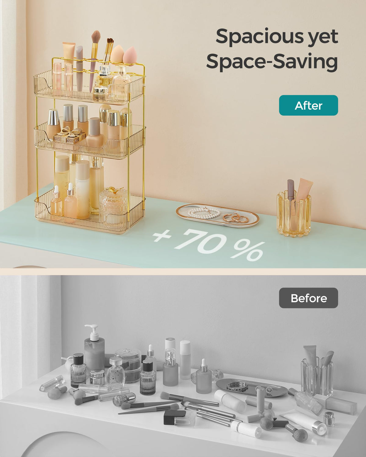 SONGMICS customizable storage accessory system for jewelry and cosmetics.
