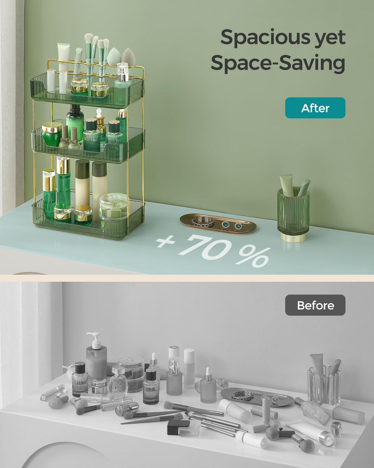 SONGMICS jewelry holder compartment neatly stores rings necklaces and bracelets