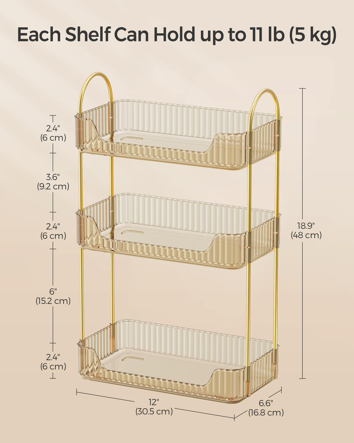 SONGMICS jewelry holder compartments organize rings and necklaces neatly.
