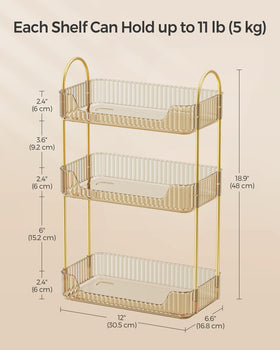 SONGMICS jewelry holder compartments organize rings and necklaces neatly.