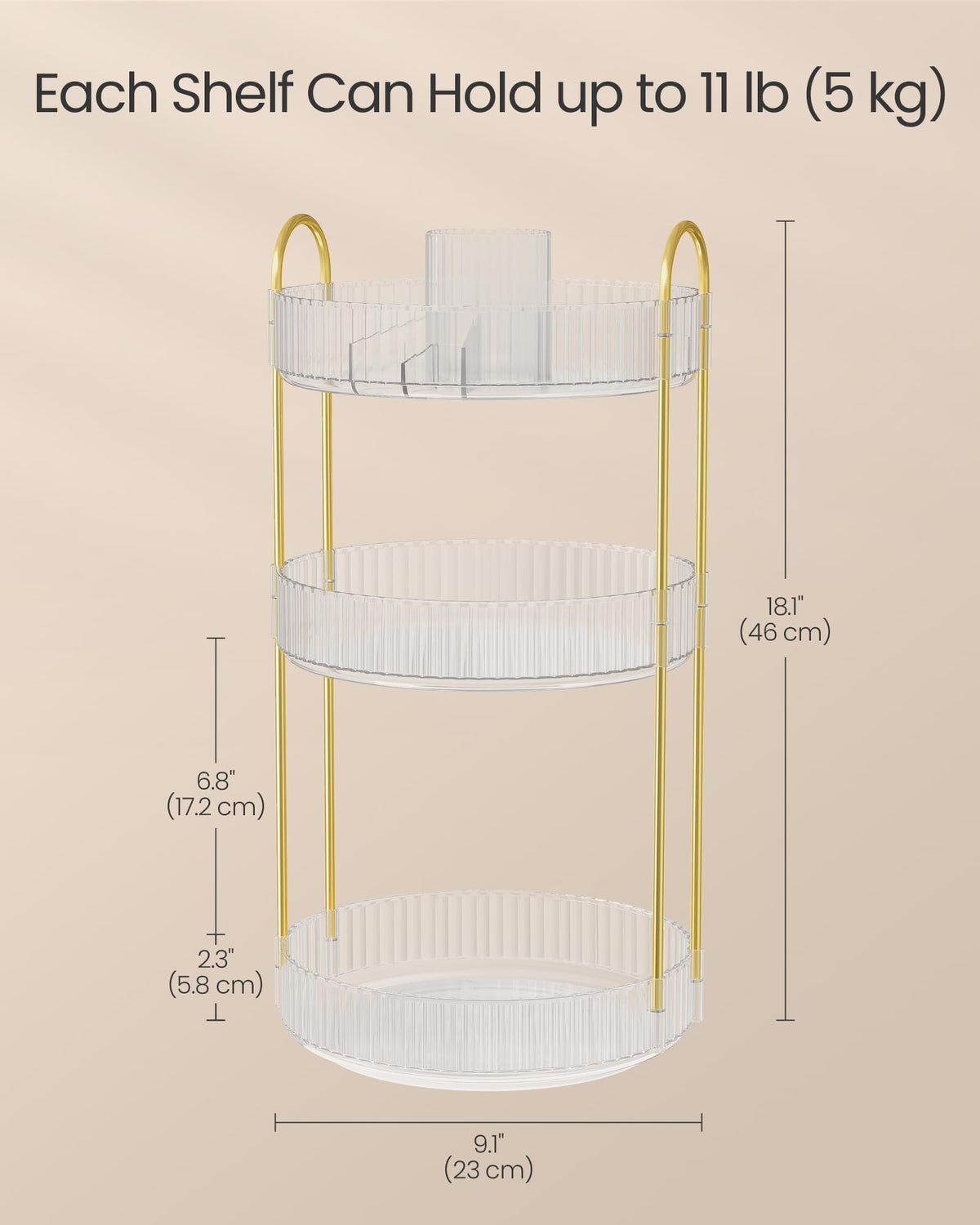 SONGMICS makeup organizer no-tools assembly for quick setup.