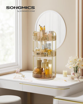 SONGMICS makeup organizer assembled for countertop use