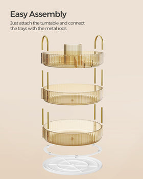 SONGMICS champagne-gold vanity organizer emphasizes elegant finish