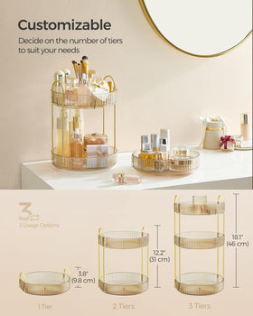 SONGMICS lower-shelf storage ideal for skincare and cosmetics