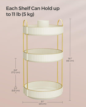 SONGMICS makeup organizer metal-plated construction adds sturdy stability for daily use.