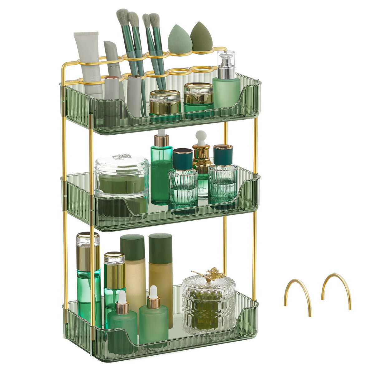 SONGMICS makeup organizer on vanity top keeps cosmetics neatly organized