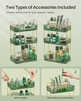 SONGMICS 3-tier skincare organizer maximizing vertical storage for beauty items