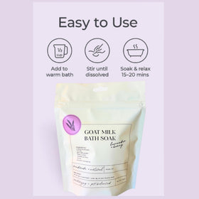 Scoop of Sonshine Minerals Goat Milk Bath Soak ready for easy dosing