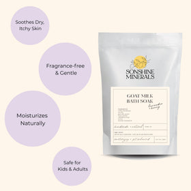 Ingredient glimpse of oats and honey in Sonshine Minerals bath soak