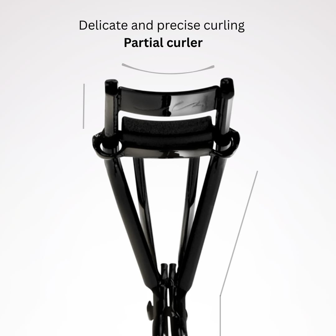 Soo Ador Okhee Lash Half Curler focuses on outer corner lashes for balanced curl