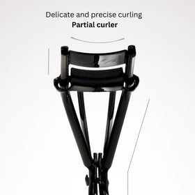 Soo Ador Okhee Lash Half Curler focuses on outer corner lashes for balanced curl
