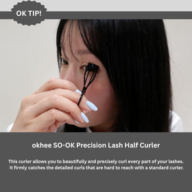 Soo Ador Okhee Lash Half Curler slim body enables precise root-to-tip control