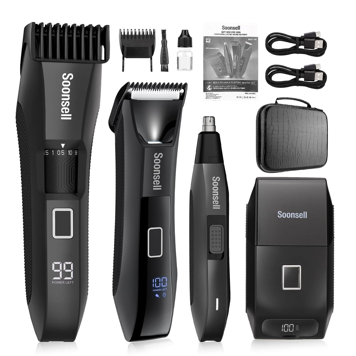 Soonsell Manscape beard trimmer with zoom wheel for precise length control.