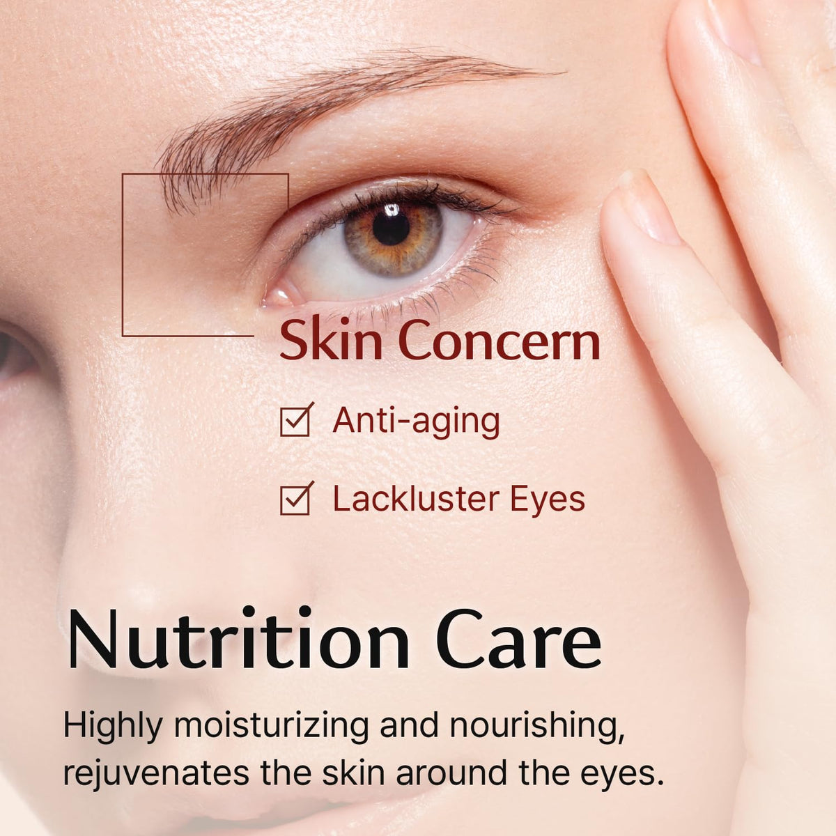Cream visibly absorbs into delicate under-eye skin.