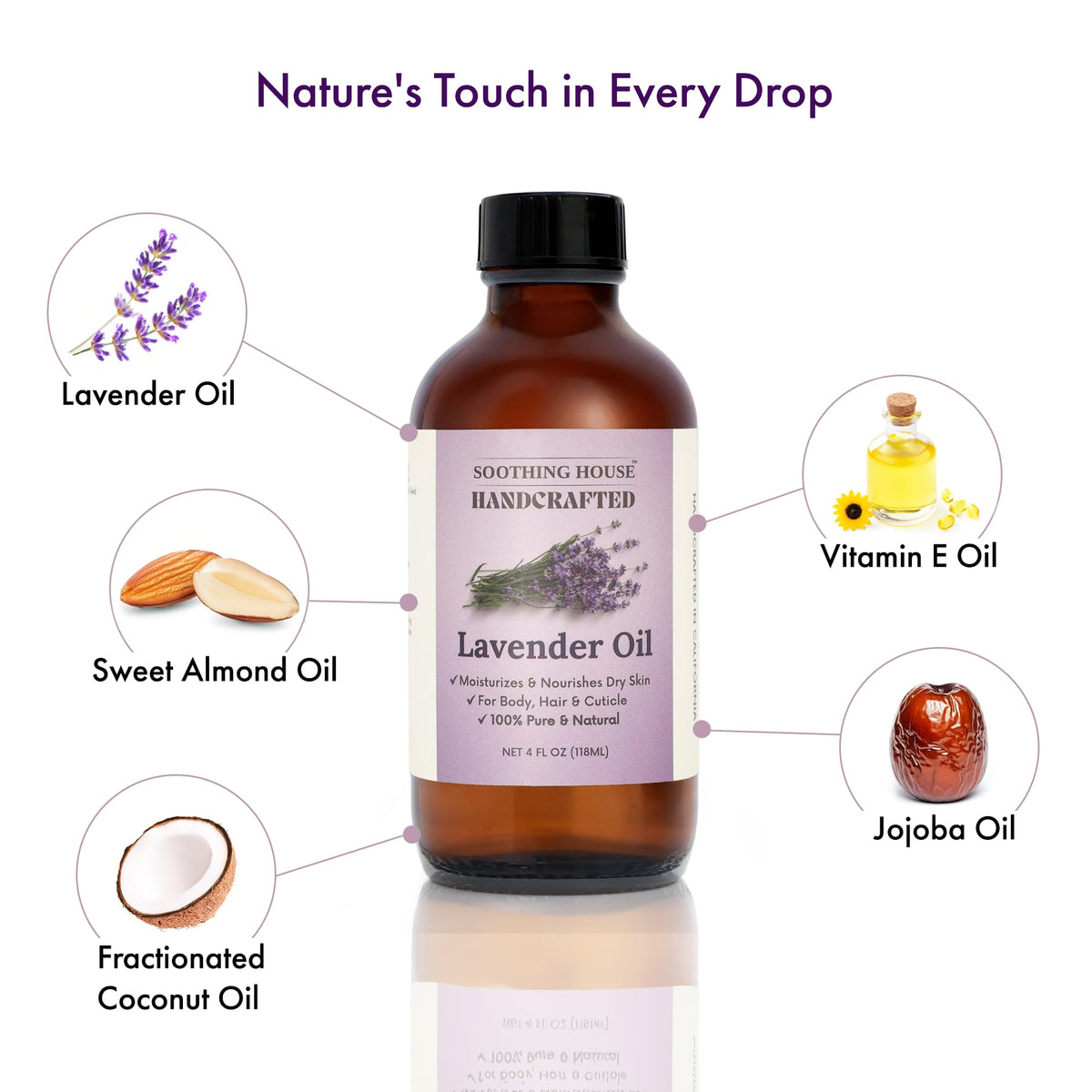 Soothing House Lavender After-Shower Oil applied to damp skin for smooth hydration