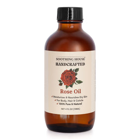Soothing House Rose Body Oil pour captures quick absorption and smooths rough patches