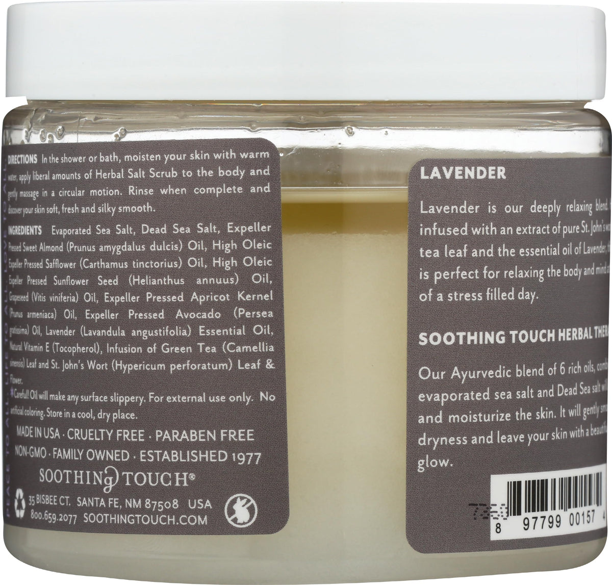 Soothing Touch Lavender Salt Scrub lavender bundle demonstrates relaxing aroma.