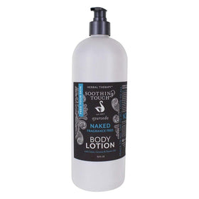 Soothing Touch Naked Body Lotion bottle with fragrance-free hydration for sensitive skin.