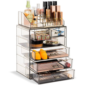Sorbus acrylic makeup organizer with six drawers for easy cosmetics access