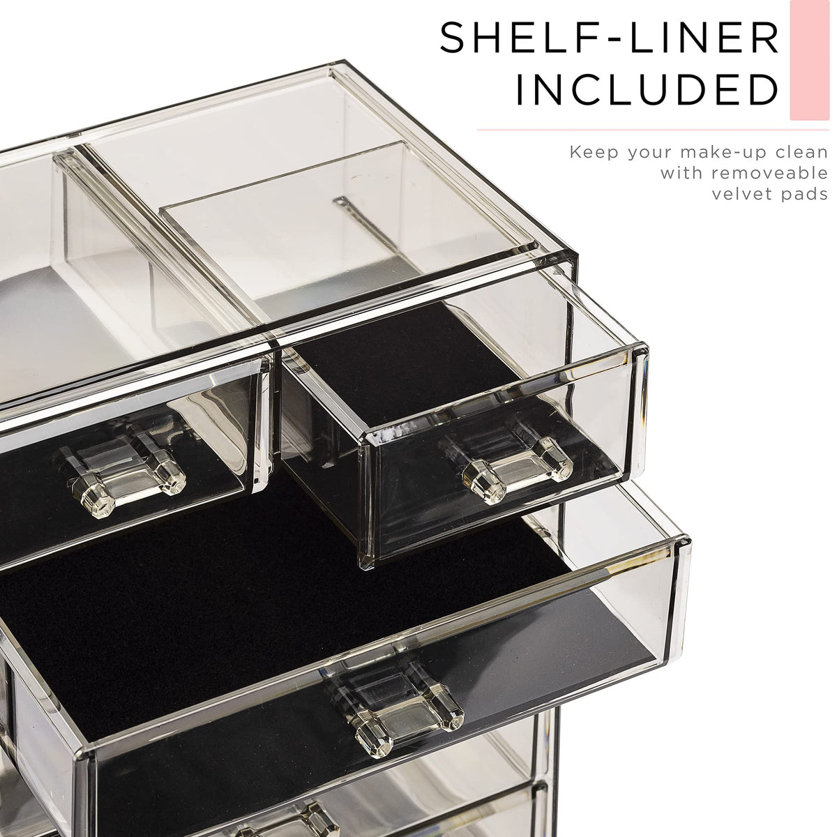 Sorbus vanity storage helps keep lipsticks and jewelry within easy reach