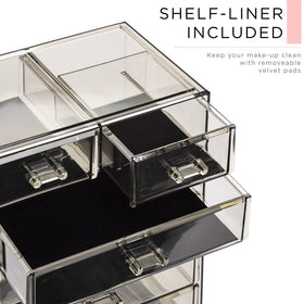 Sorbus vanity storage helps keep lipsticks and jewelry within easy reach