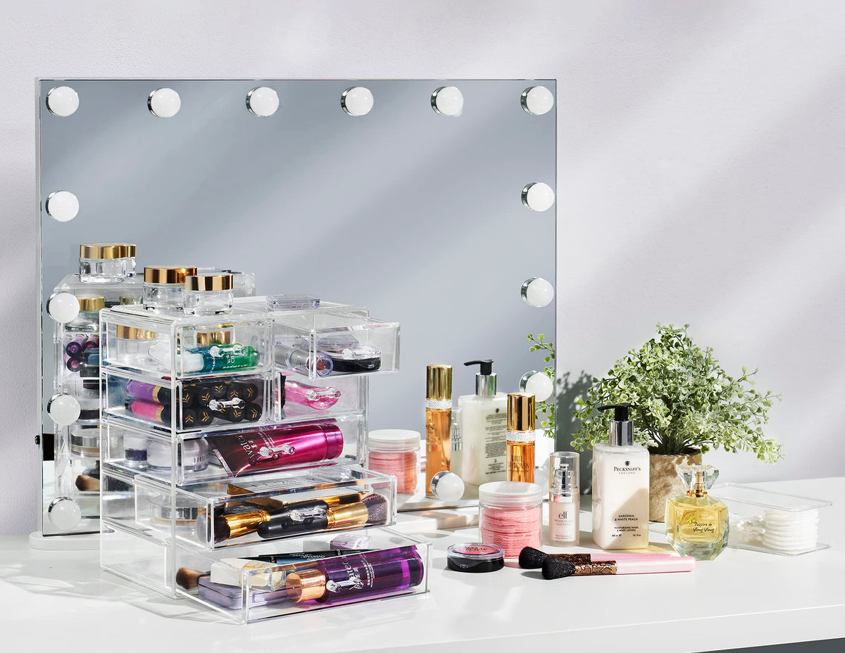 Sorbus clear-design organizer lets you view items instantly for faster routines.