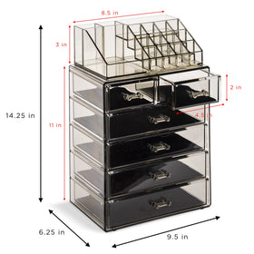 Sorbus black-tint design offers clear visibility for cosmetics at a glance