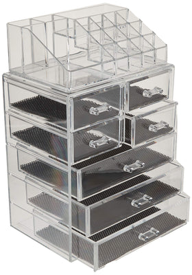 Sorbus jewelry drawer holds accessories neatly to prevent tangling during routine prep.