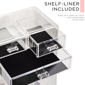 Sorbus acrylic makeup organizer shelf liner protects makeup and stabilizes items
