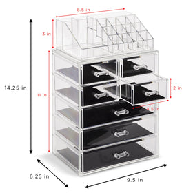 Sorbus shelf liner protects cosmetics and stabilizes items on the tray.