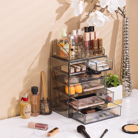 Sorbus acrylic unit includes shelf liner to protect and stabilize items